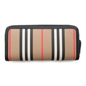 Burberry Round Beige Long Leather Wallet Ellerby